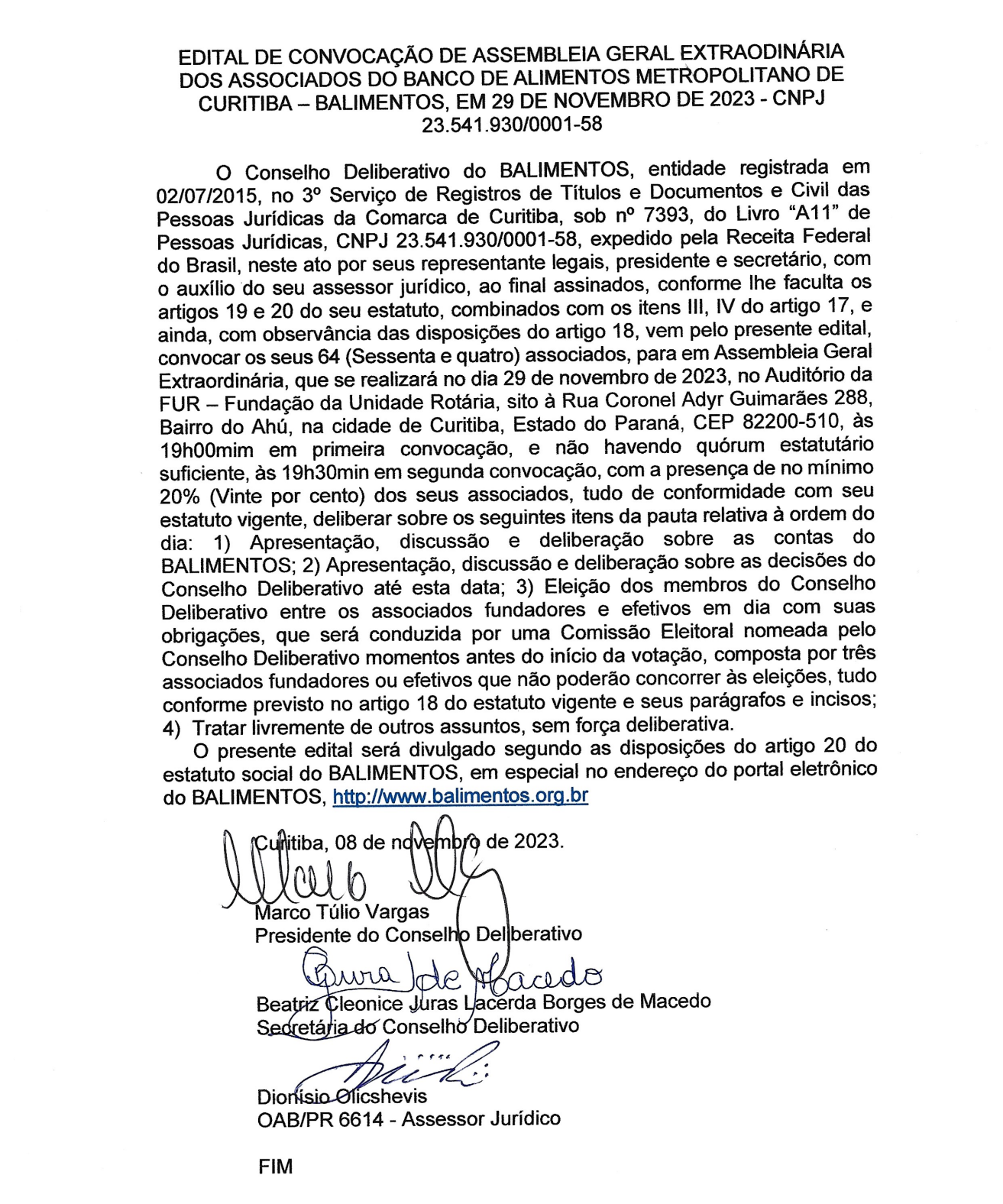 Assembleia geral 2023